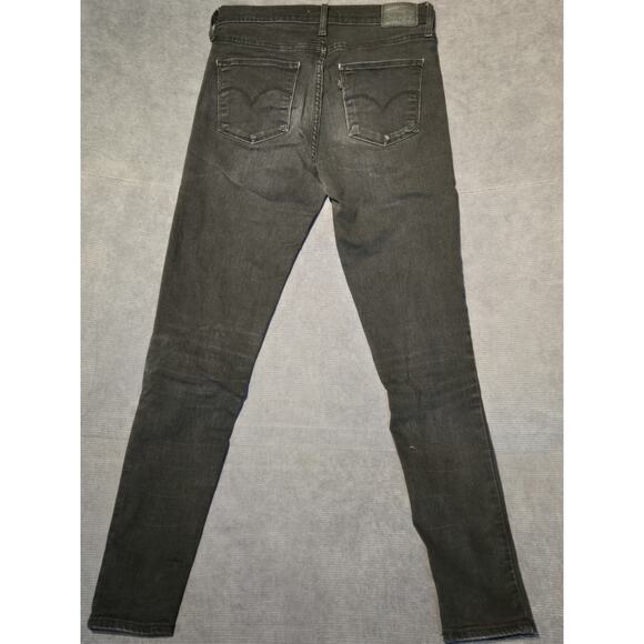 LEVI'S Womens 720‎ Super High Rise Skinny Jeans W28 L28 Black Cotton - Picture 8 of 8